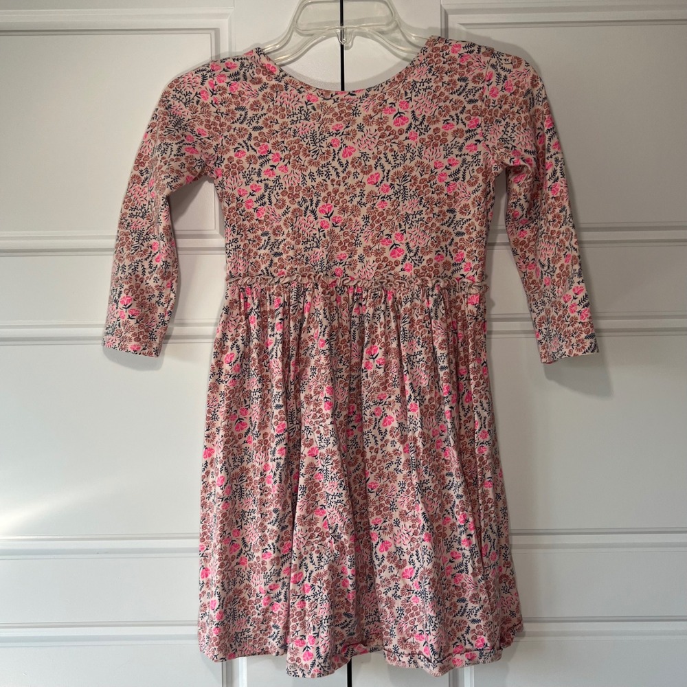 Harper Canyon Girls Floral Dress Size 8 Long Sleeve Pink Brown‎ Casual